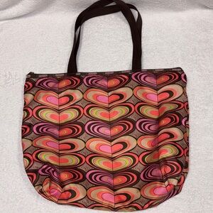 Lesportsac Stylish Pink and Brown heart  Women's Tote Bag